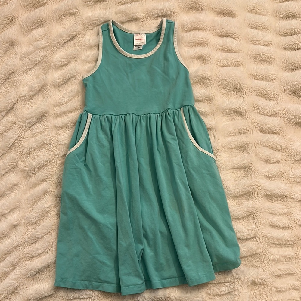 Hanna Andersson Kids Sleeveless Racerback Teal Dress